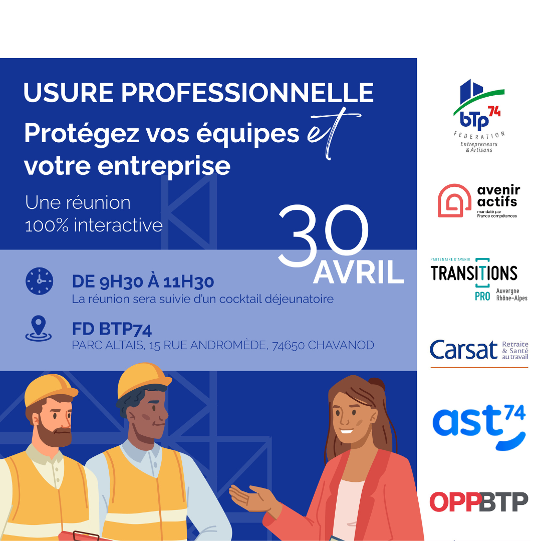 Réunion sur l’usure professionnelle organisée par la FBTP 74